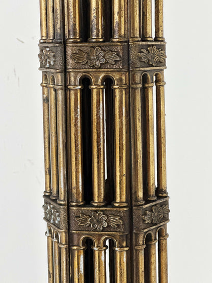 Flower stand column in burnished cast brass