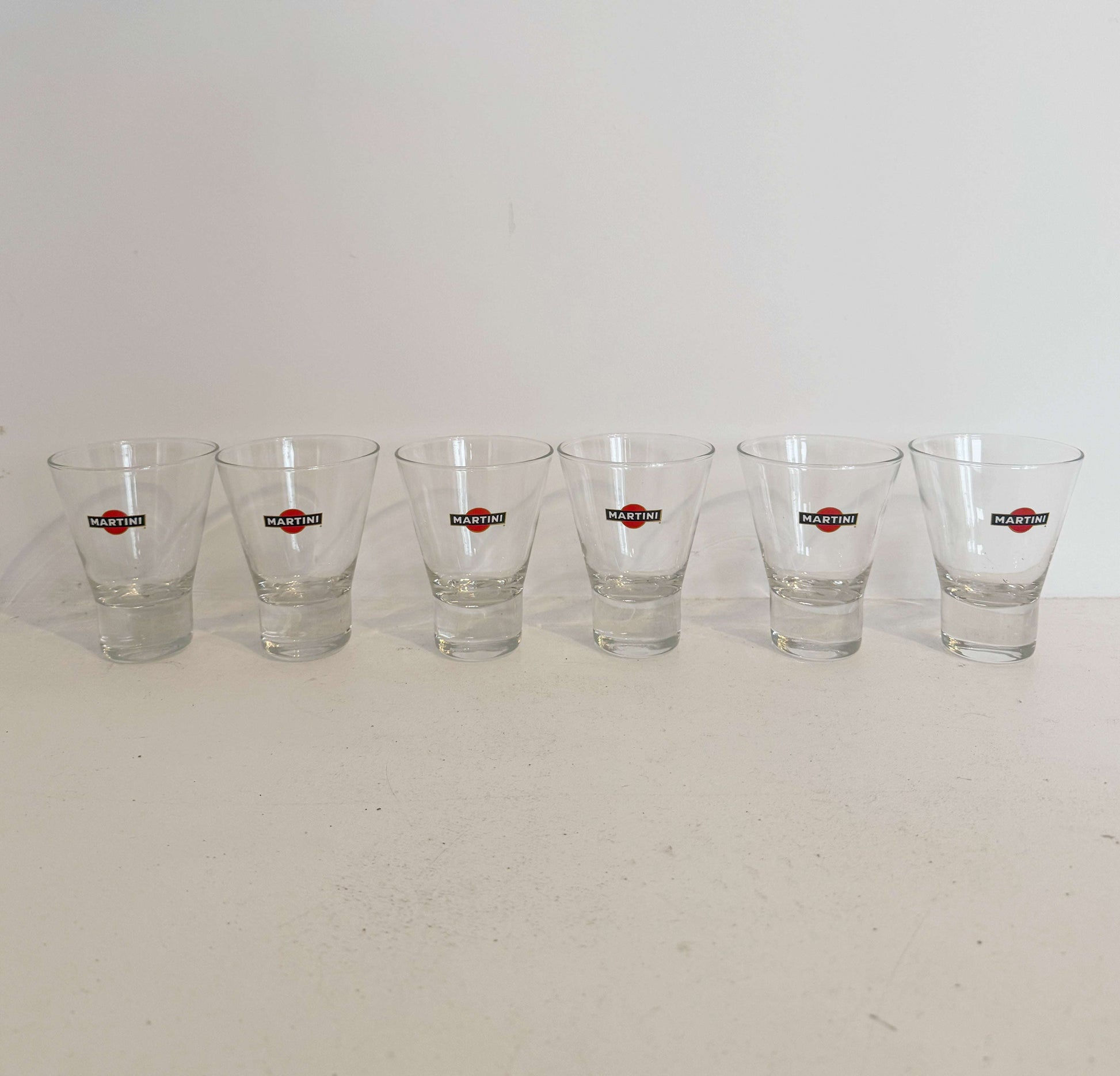 Six Martini glasses