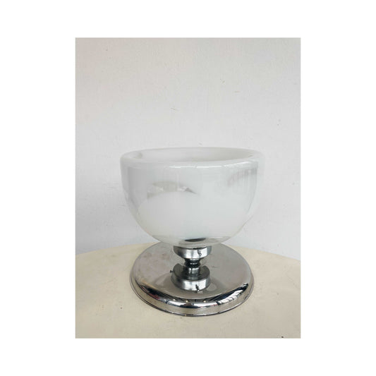 Glass and chrome table lamp