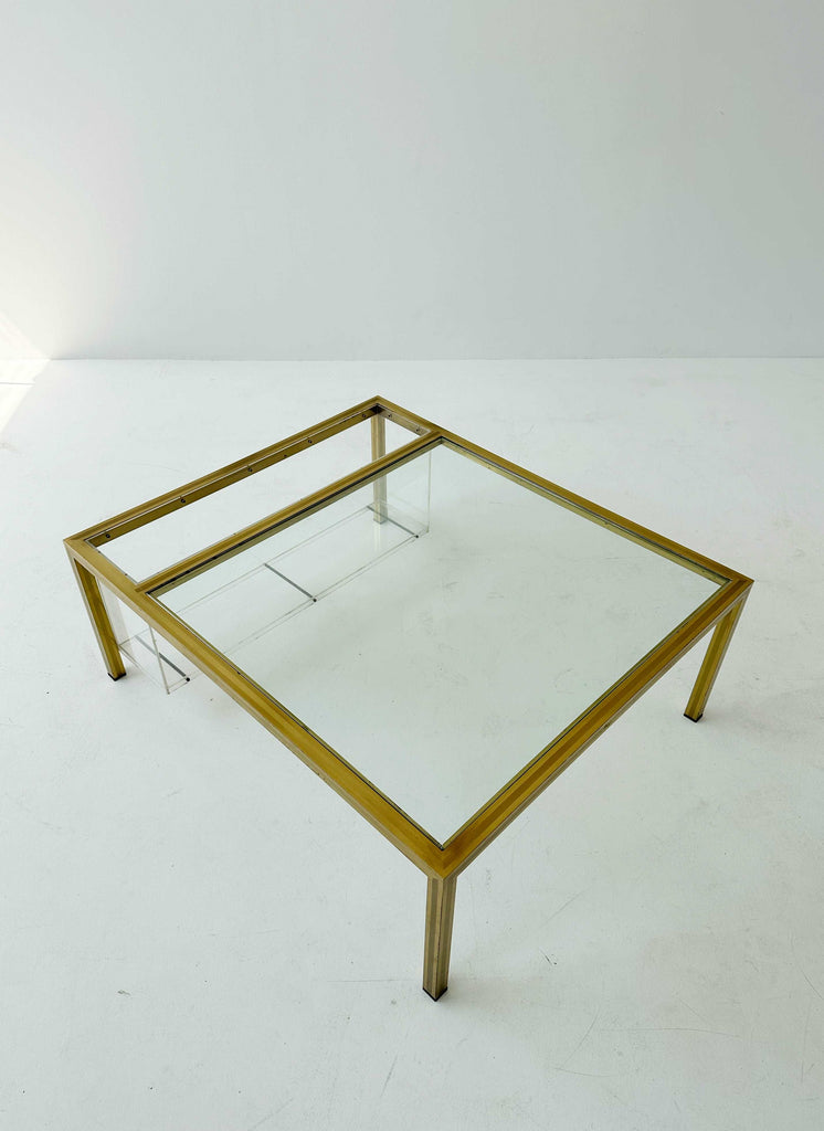 Brass and glass coffee table