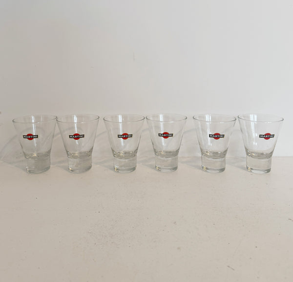 Six Martini glasses