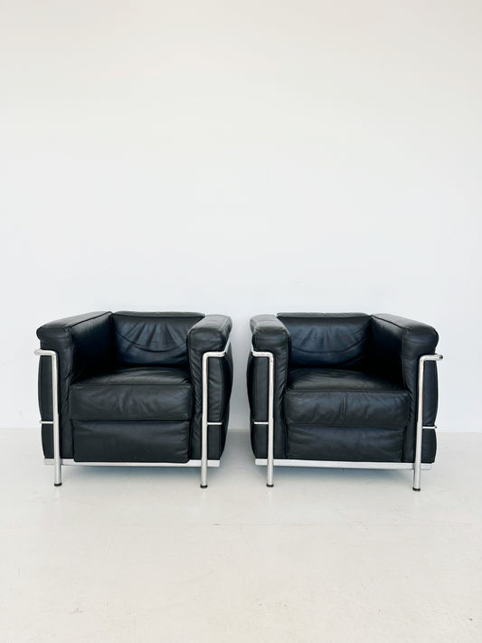 Pair of LC2 style armchairs