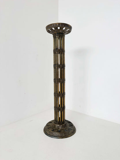 Flower stand column in burnished cast brass