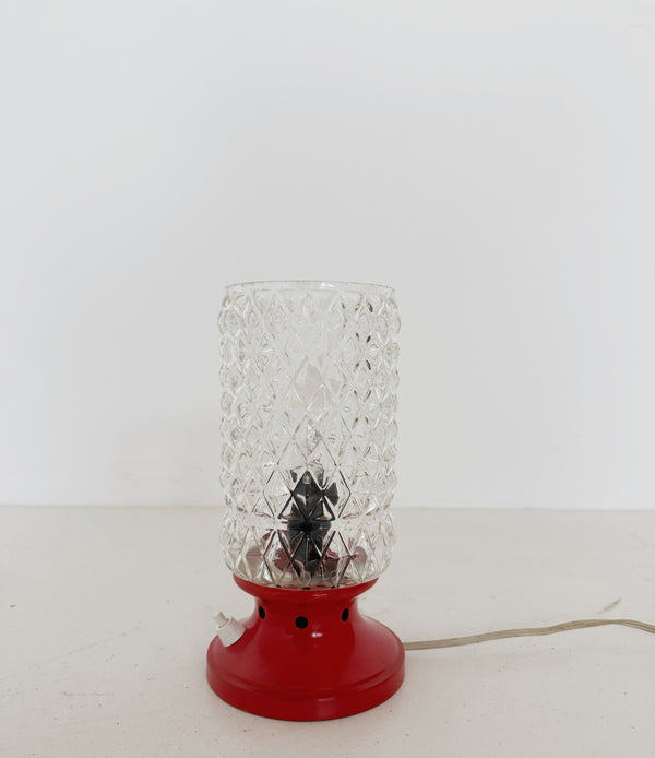 Table lamp with red base