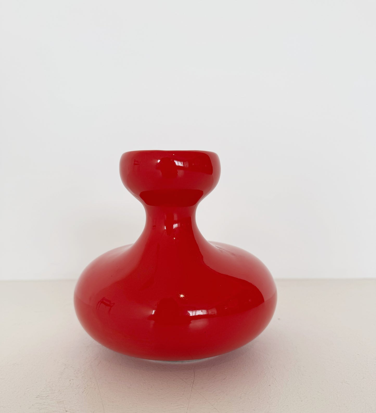 Red ceramic vase