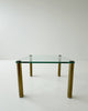 Glass and metal coffee table