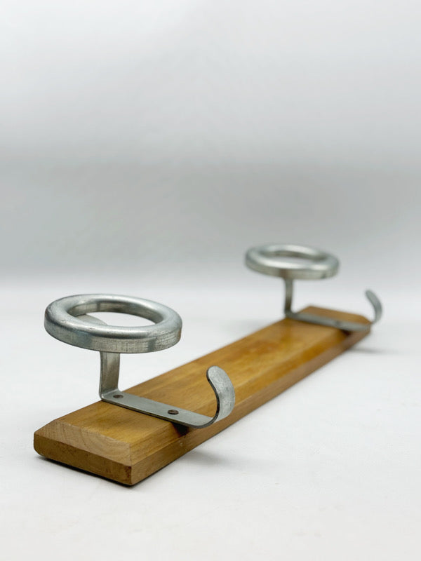 Metal and wood clothes hanger