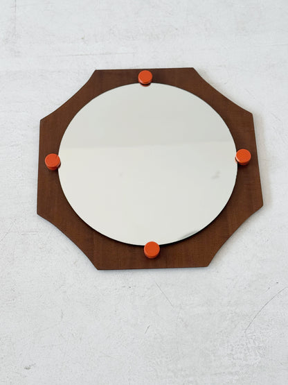 Mirror with teak frame