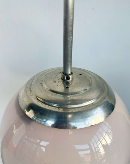 Pink sphere chandelier