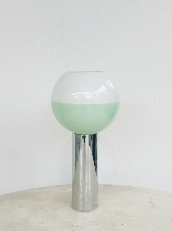 Green and white table lamp
