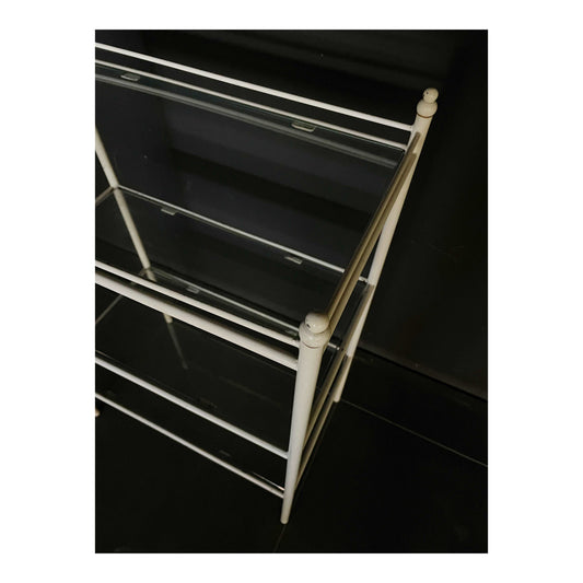 étagère in metal and glass