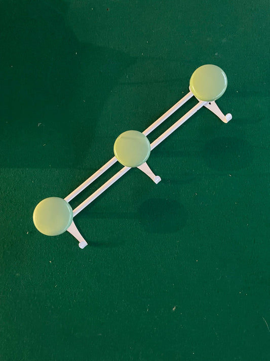 Green and white clothes hanger