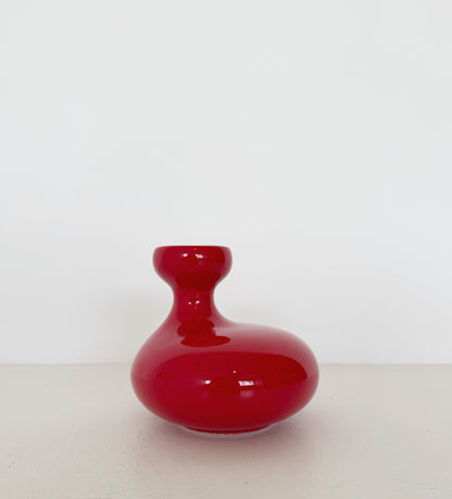 Red ceramic vase