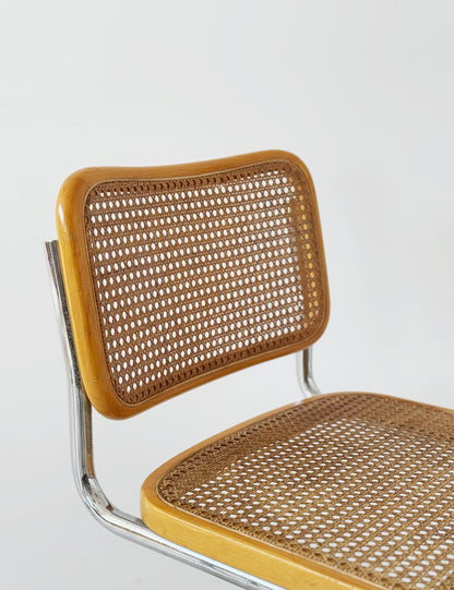 Four Cesca chairs, designed by Marcel Breuer for Gavina