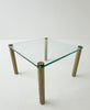 Glass and metal coffee table