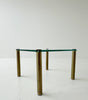 Glass and metal coffee table