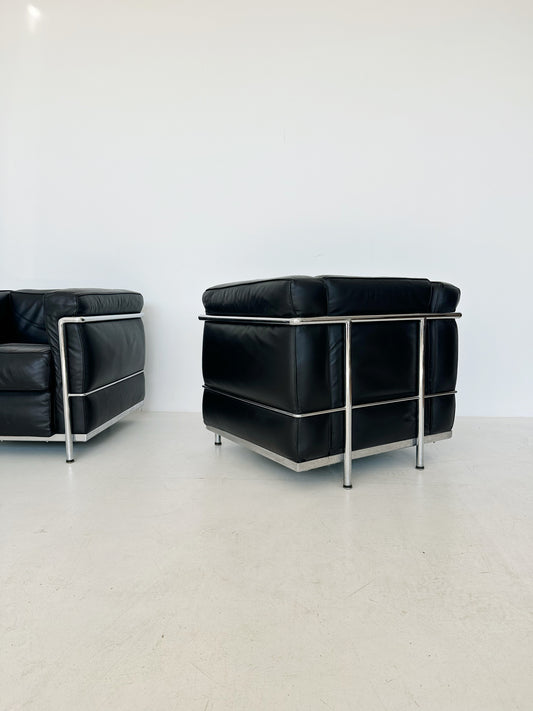 Pair of LC2 style armchairs