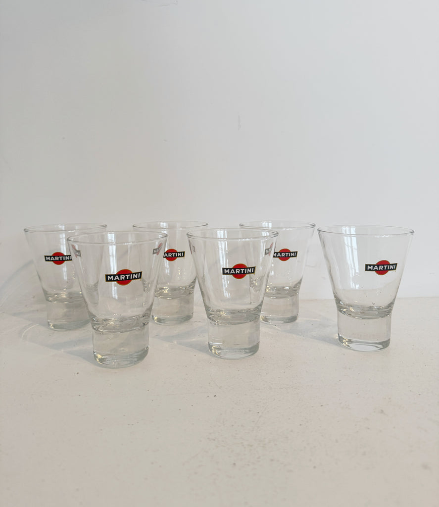 Six Martini glasses