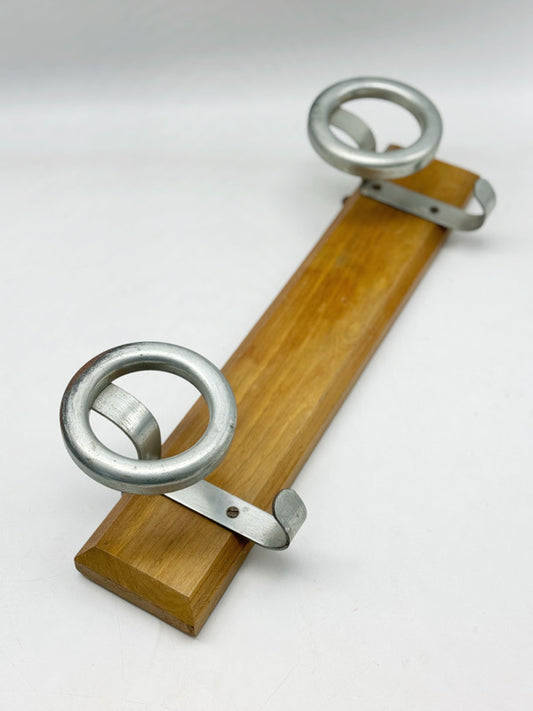 Metal and wood clothes hanger