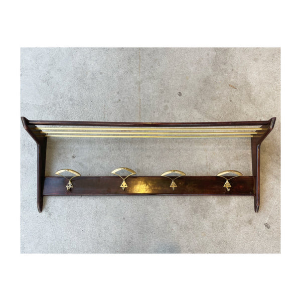 Wood and brass clothes hanger