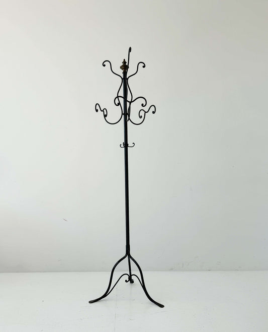 Wrought iron floor coat rack