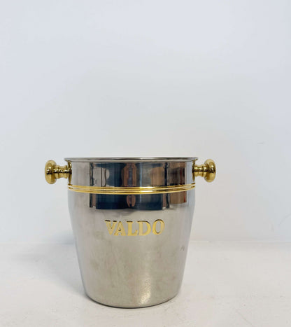 Vintage Chrome Ice Bucket with Gold Detailing – “VALDO”