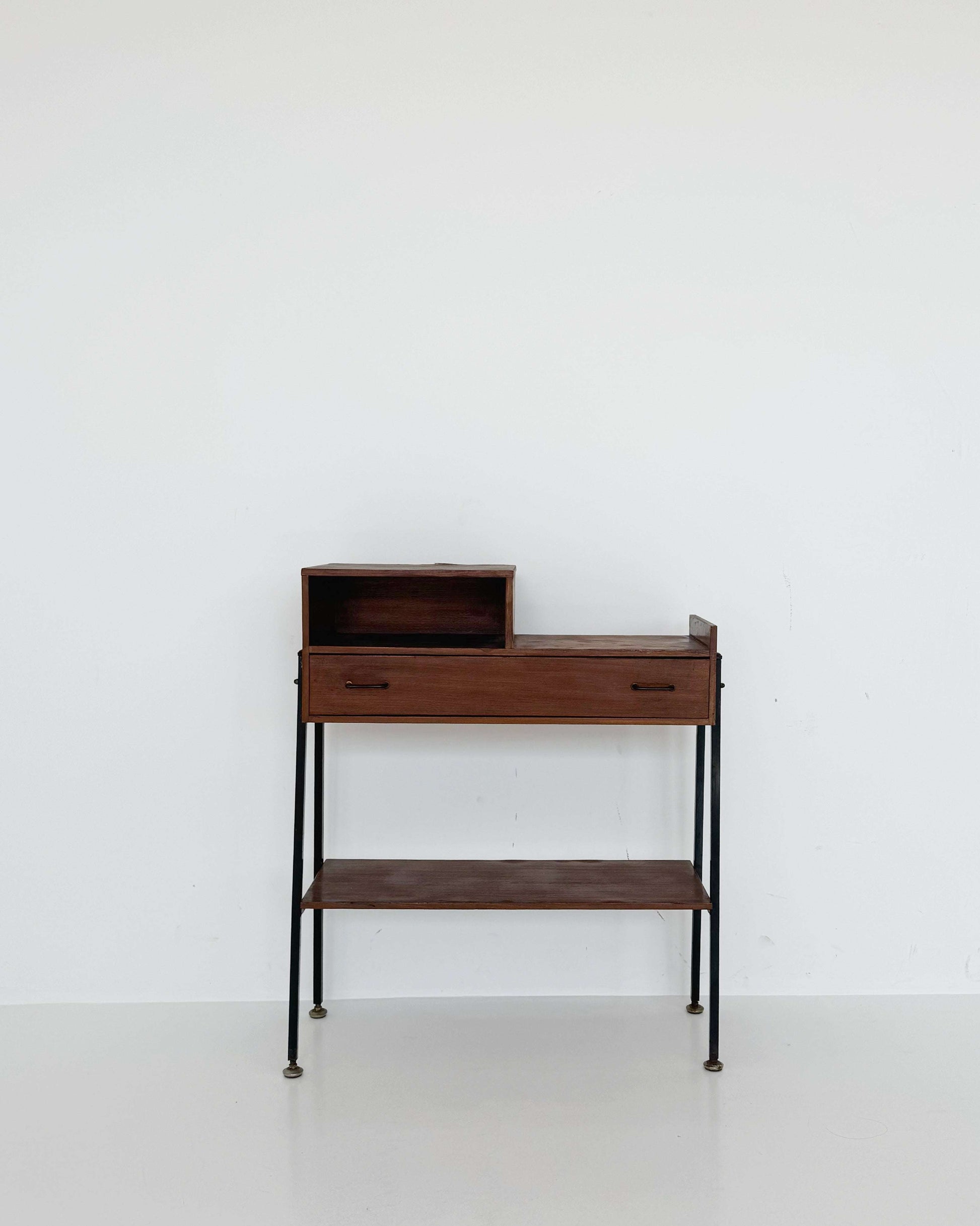 Vintage wooden and metal cabinet – mid-century 1950s/1960s
