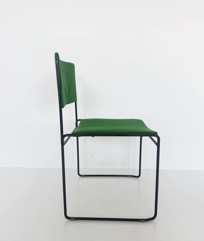 Green metal and fabric chair