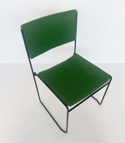 Green metal and fabric chair