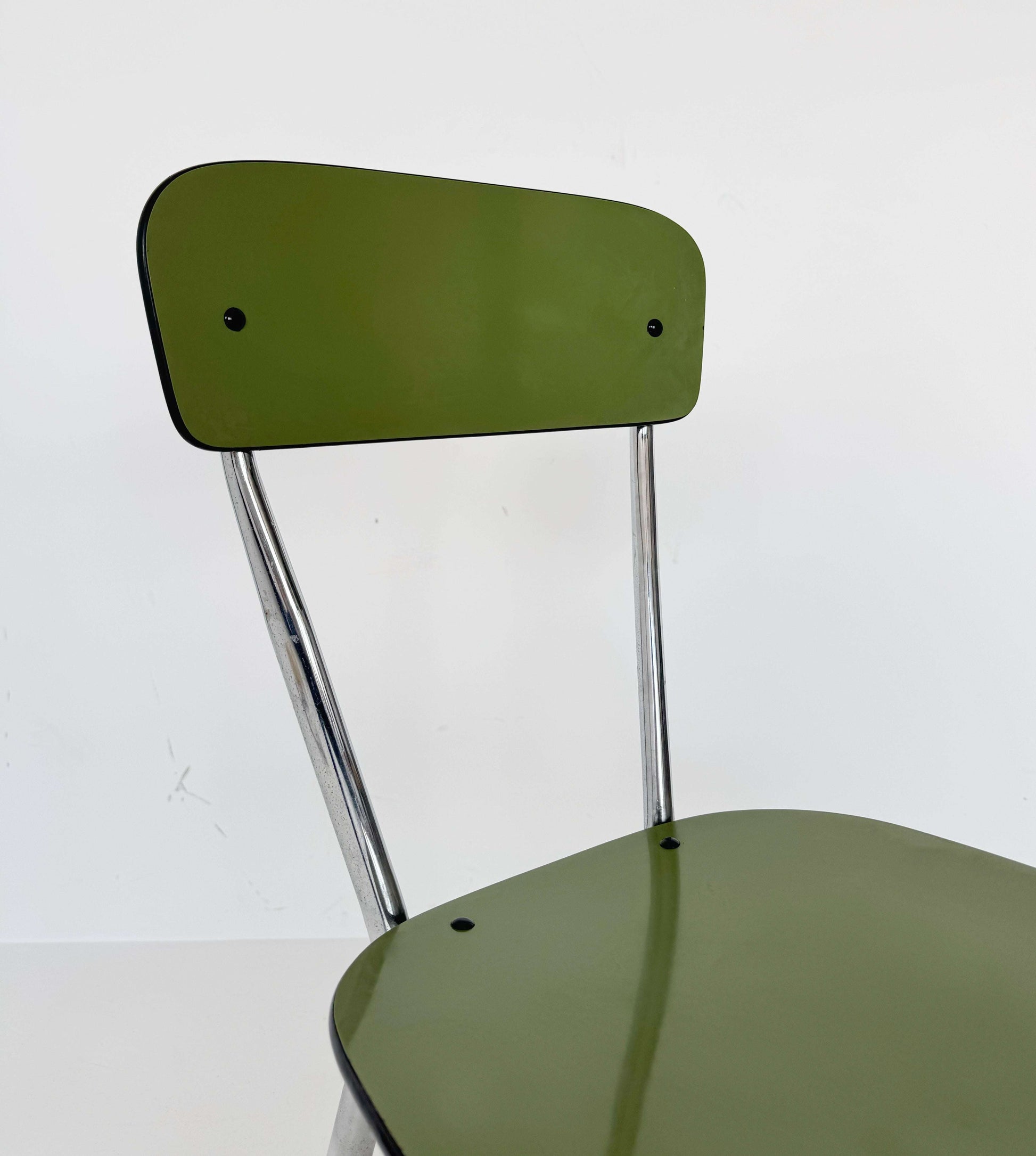 Green formica and metal chair