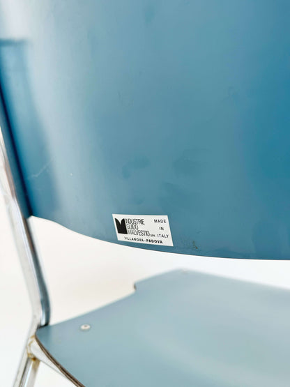 Blue Formica and chrome metal chair