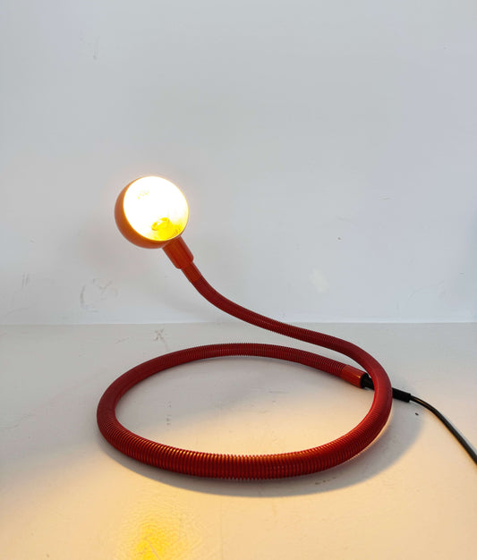 Red adjustable table lamp