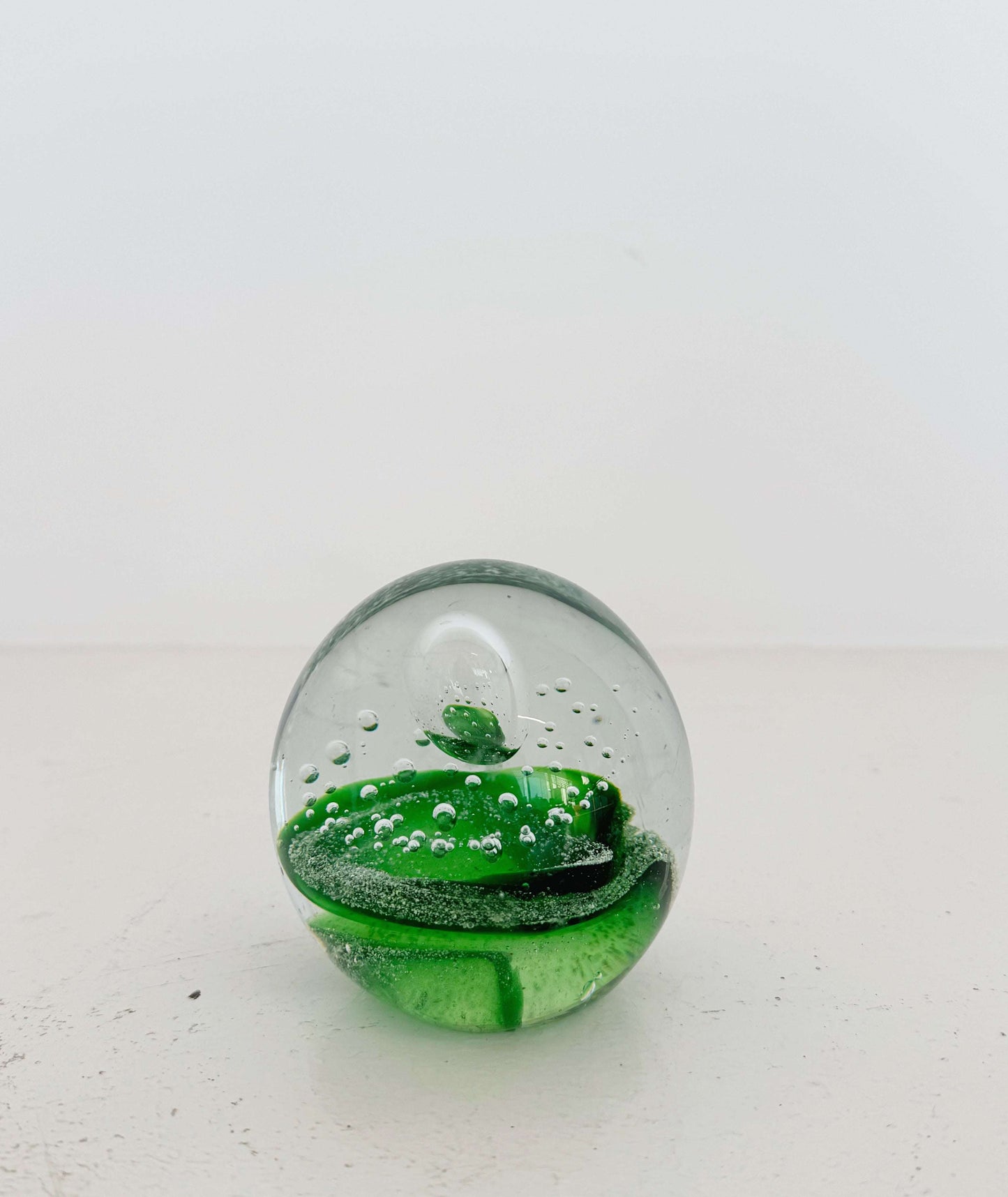 Vintage green Art Glass Paperweight