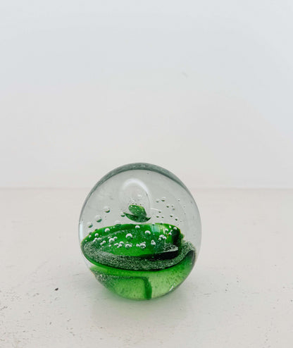 Vintage green Art Glass Paperweight