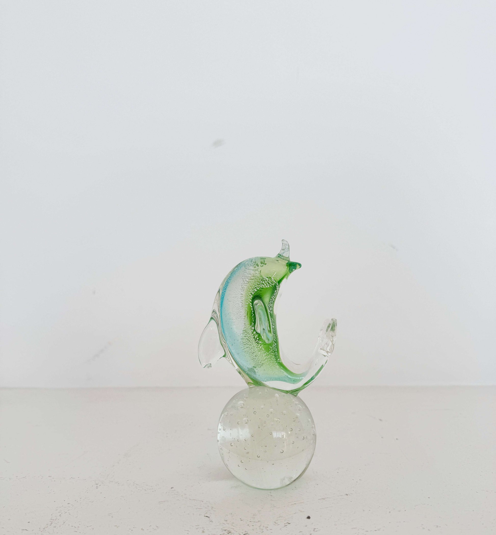 Vintage Art Glass Paperweight – Dolphin
