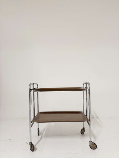 Folding vintage trolley with chrome frame