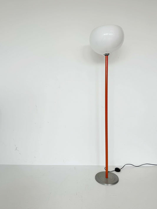 1970s floor lamp with opal spherical plastic diffuser