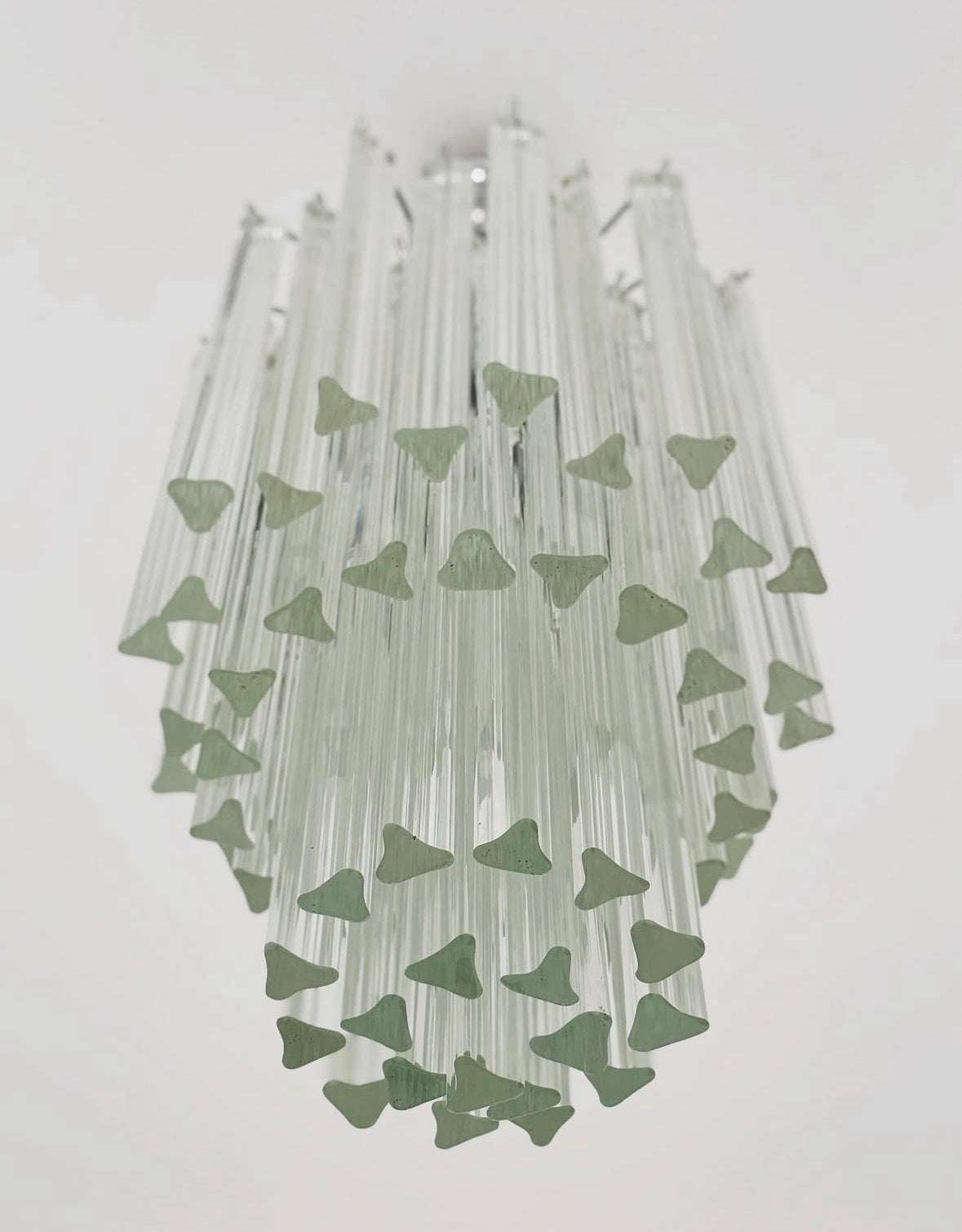 Cascade chandelier with glass trihedrons attributed to Venini