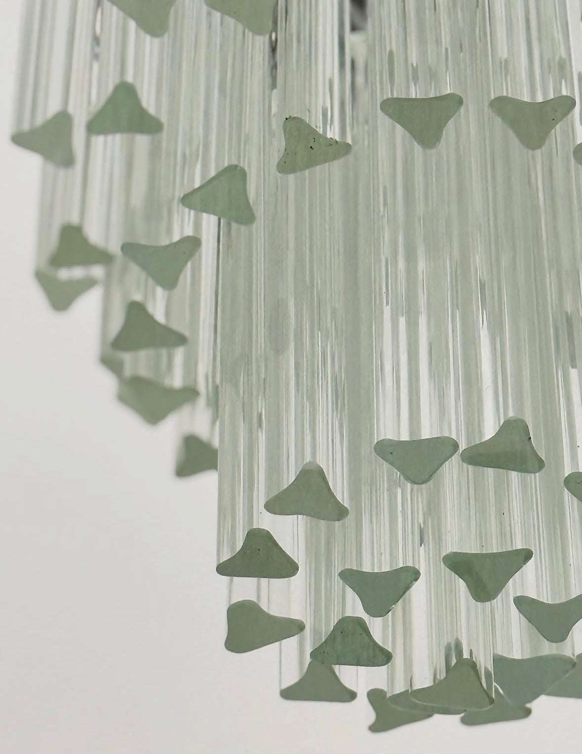 Cascade chandelier with glass trihedrons attributed to Venini