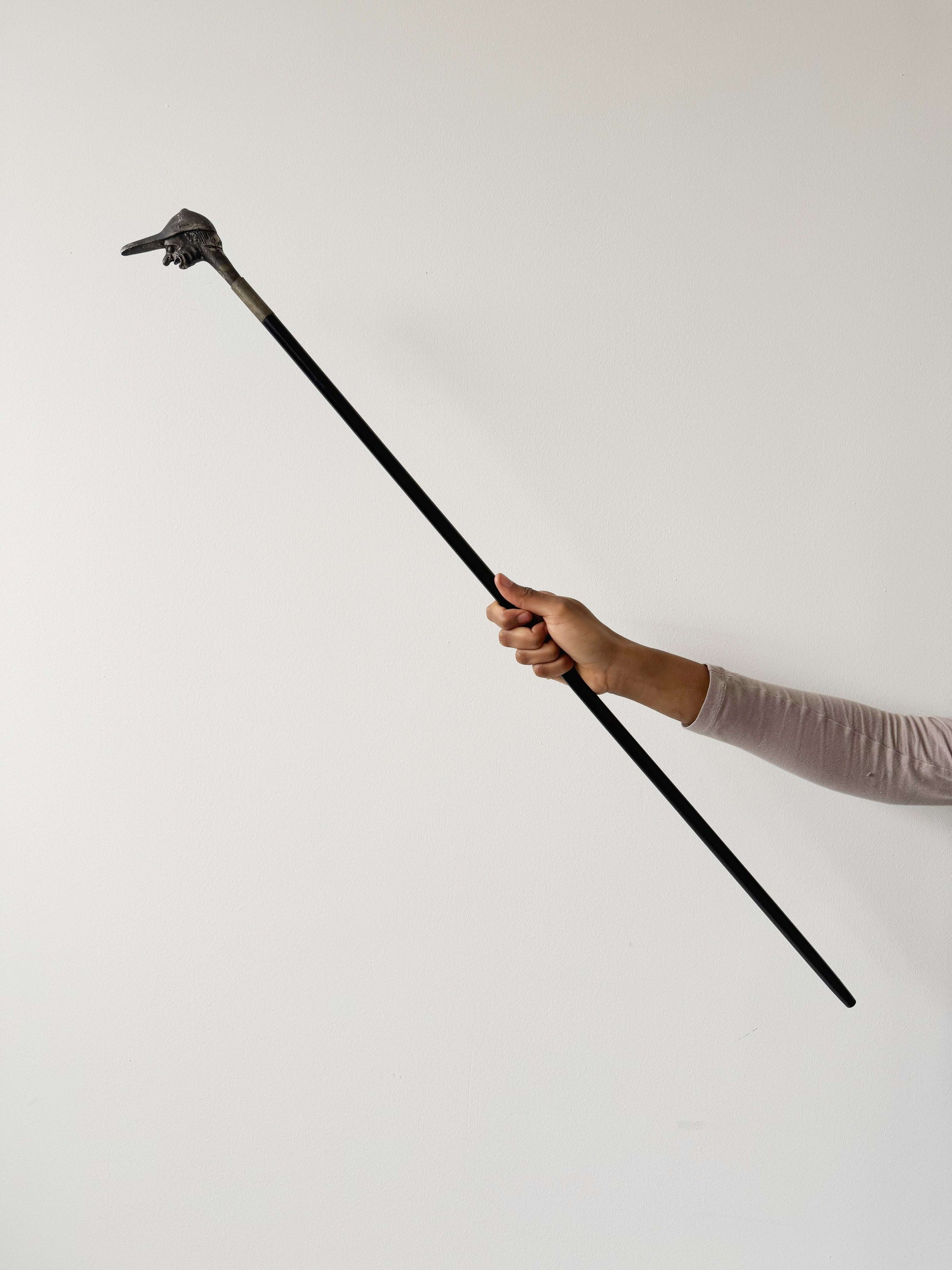 walking stick with caricatured figurative handle (late 19th – early 20th century)