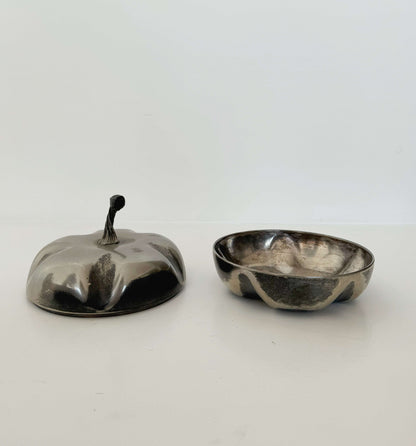 Vintage fruit-shaped metal box