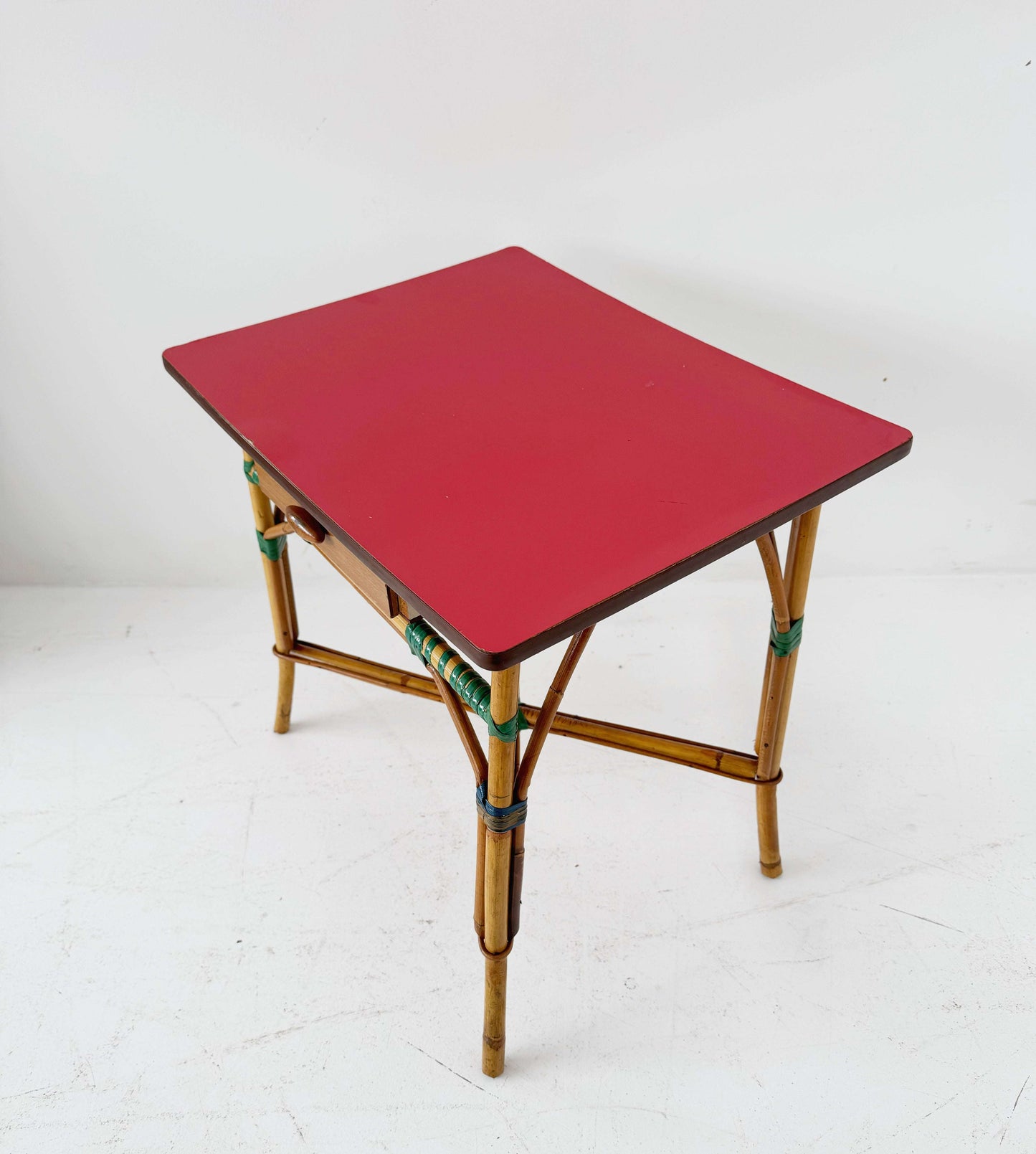 Bamboo coffee table with drawer – 1950s/1960s