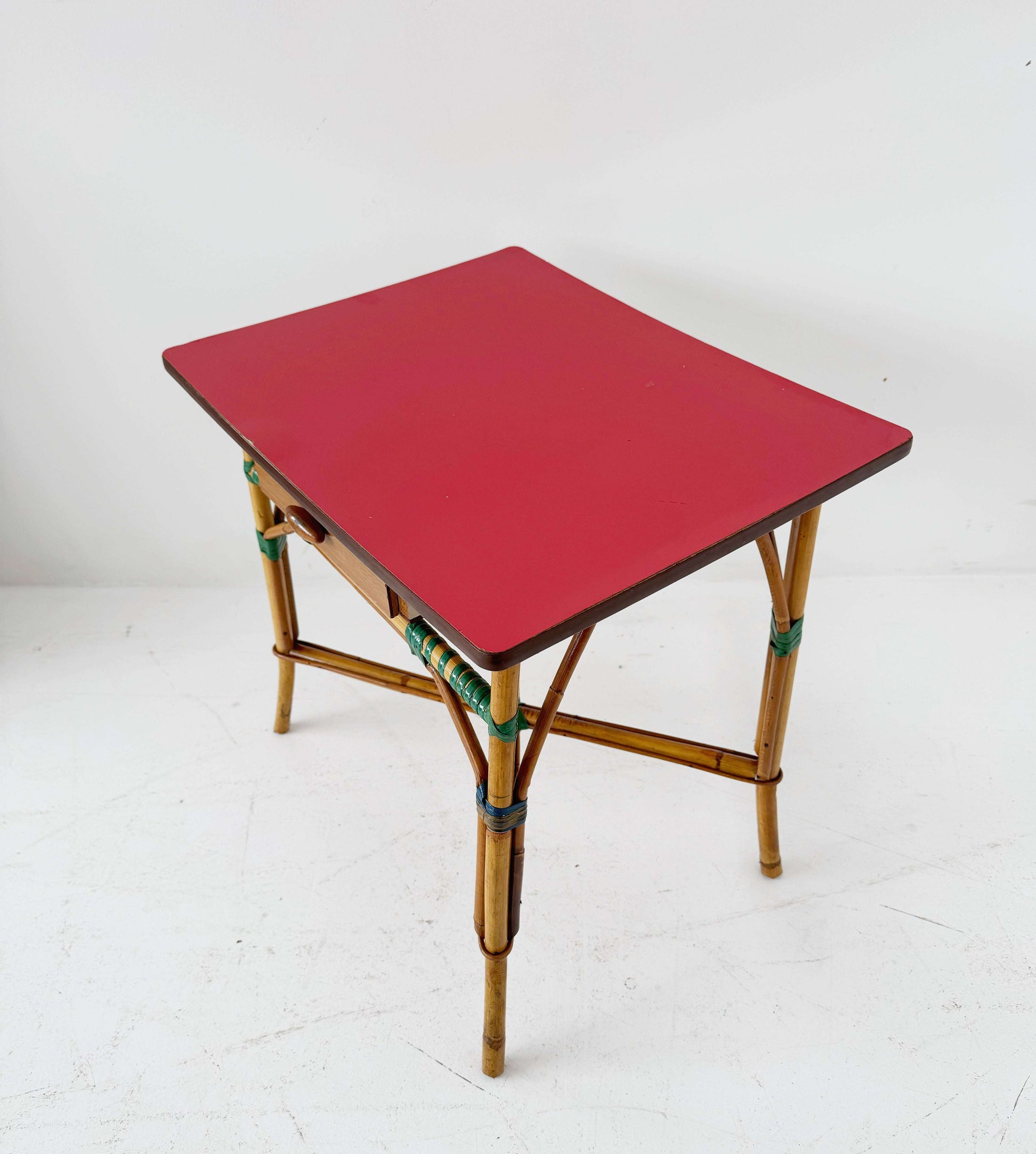 Bamboo coffee table with drawer – 1950s/1960s