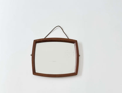 Mirror with curved wooden frame – 1950s / 1960s
