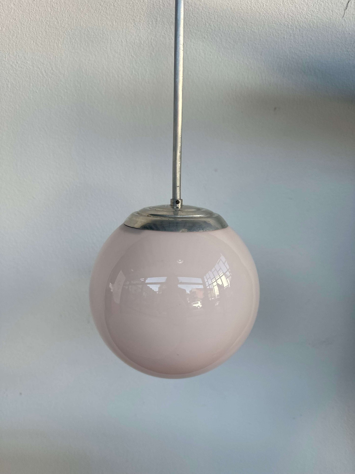 Pink sphere chandelier