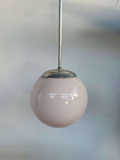 Pink sphere chandelier