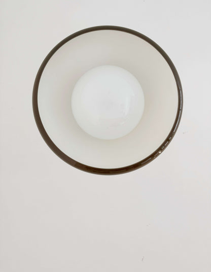 Vintage Tronconi chandelier in brown plexiglass and white glass