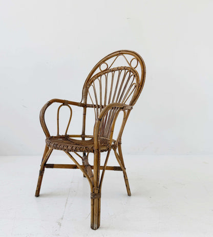 1960s wicker and rattan chair