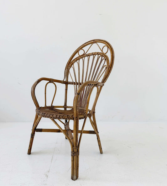 1960s wicker and rattan chair