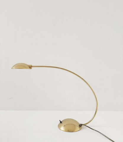 Vintage Brass Table Lamp – Curvilinear Design from the 1970s/1980s